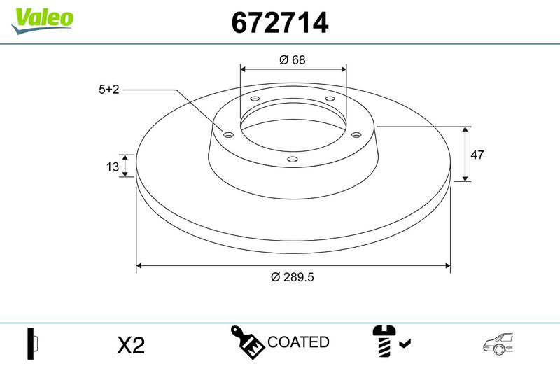 VALEO 672714 Brake Disc