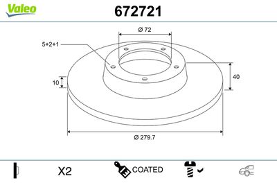 Brake Disc VALEO 672721