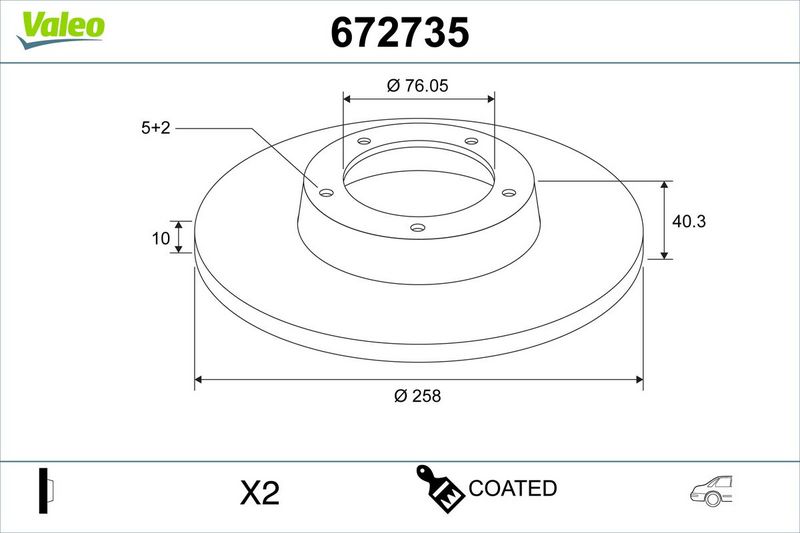 VALEO 672735 Brake Disc