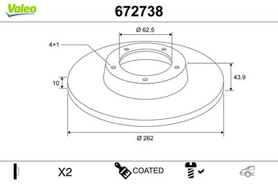 Brake Disc VALEO 672738