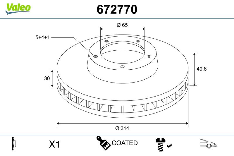 VALEO 672770 Brake Disc