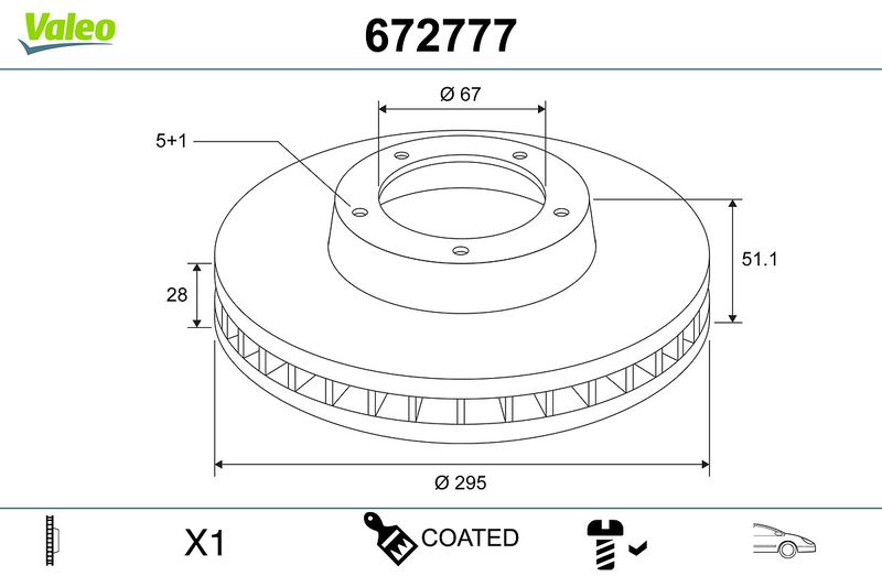 VALEO 672777 Brake Disc