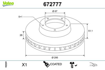 Brake Disc VALEO 672777