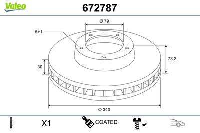 Brake Disc VALEO 672787