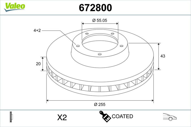 VALEO 672800 Brake Disc