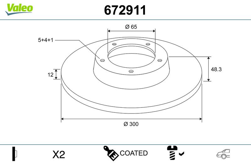 VALEO 672911 Brake Disc