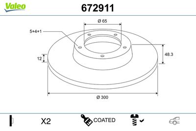 Brake Disc VALEO 672911