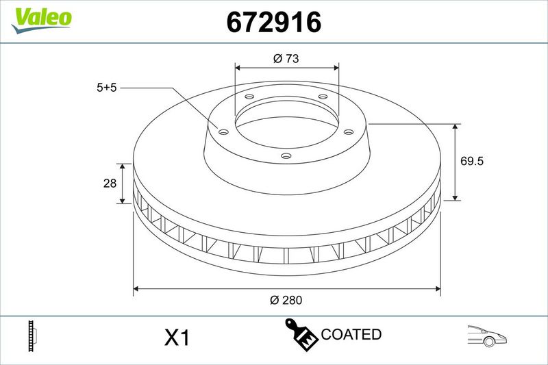 VALEO 672916 Brake Disc