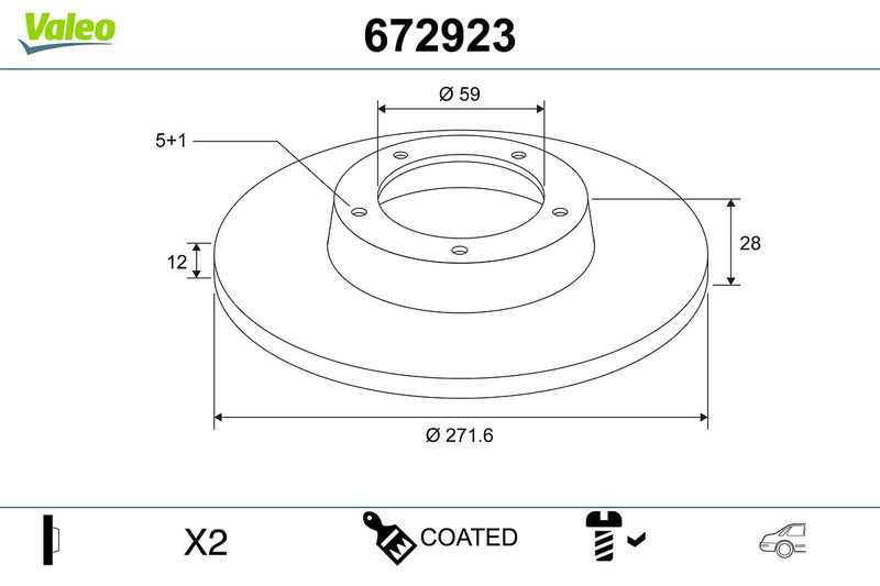 VALEO 672923 Brake Disc