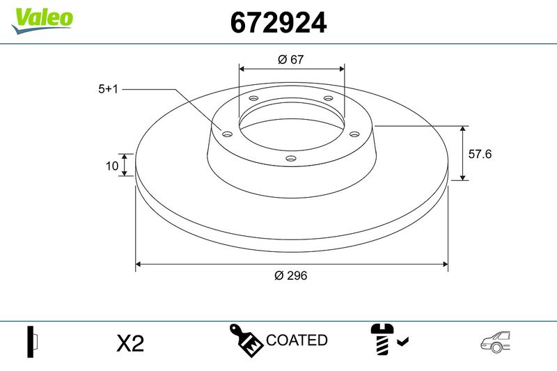 VALEO 672924 Brake Disc