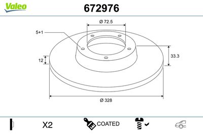 Brake Disc VALEO 672976