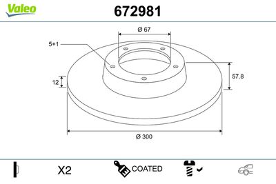 Brake Disc VALEO 672981