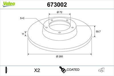 Brake Disc VALEO 673002
