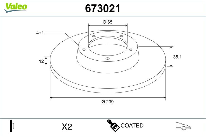 VALEO 673021 Brake Disc