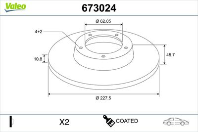 Brake Disc VALEO 673024