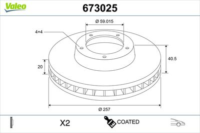 Brake Disc VALEO 673025