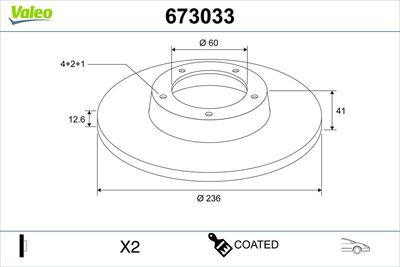 Brake Disc VALEO 673033