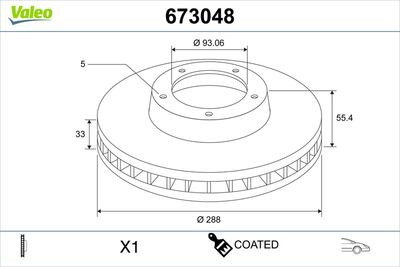 Brake Disc VALEO 673048