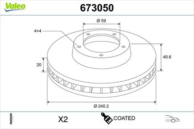 Brake Disc VALEO 673050