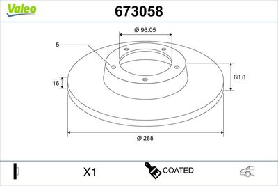 Brake Disc VALEO 673058