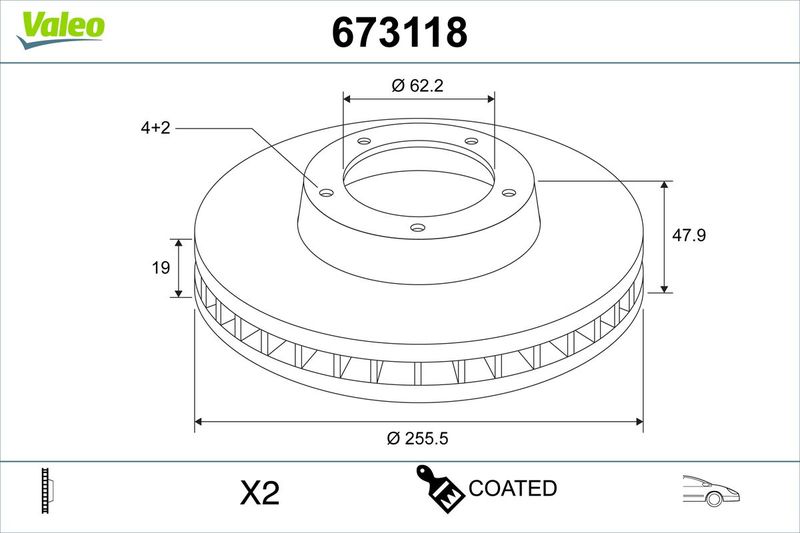 VALEO 673118 Brake Disc