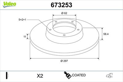 Brake Disc VALEO 673253