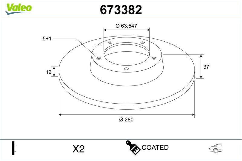 VALEO 673382 Brake Disc