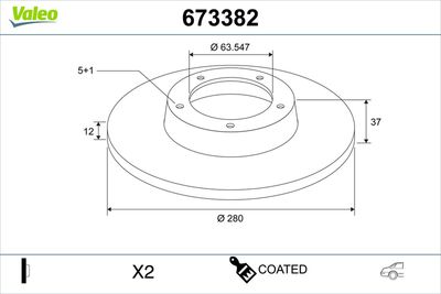 Brake Disc VALEO 673382