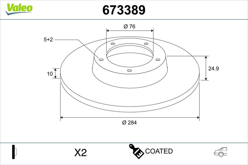 VALEO 673389 Brake Disc