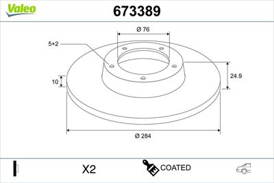 Brake Disc VALEO 673389