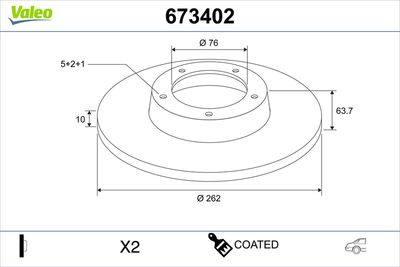 Brake Disc VALEO 673402