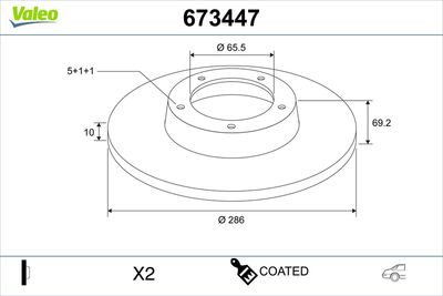 Brake Disc VALEO 673447