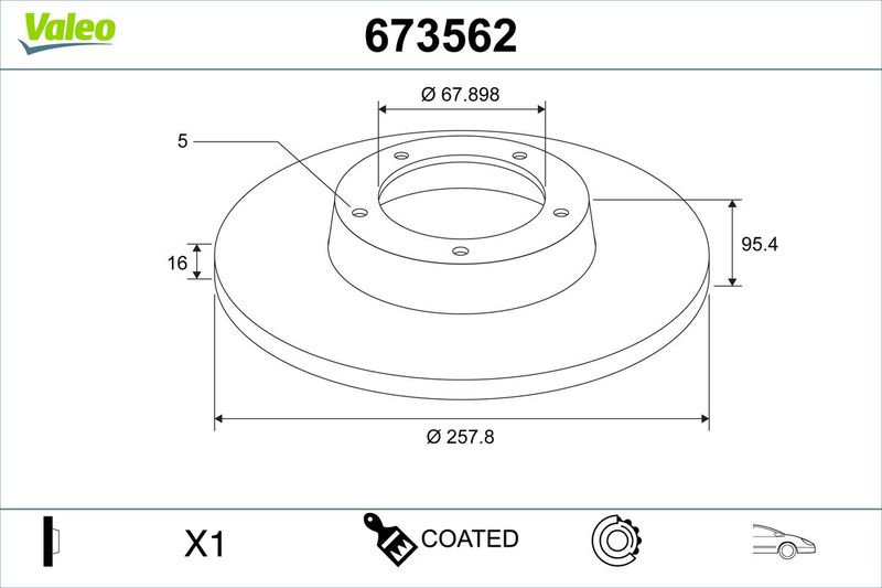 VALEO 673562 Brake Disc