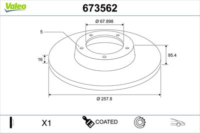 Brake Disc VALEO 673562