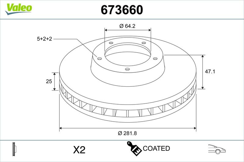 VALEO 673660 Brake Disc