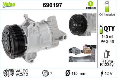 Compressor, air conditioning VALEO 690197