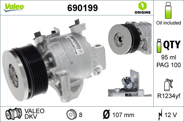 VALEO 690199 Compressor, air conditioning