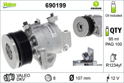 Compressor, air conditioning VALEO 690199