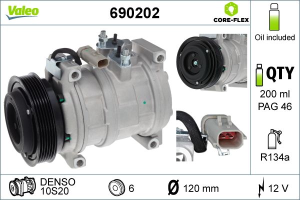 VALEO 690202 Compressor, air conditioning