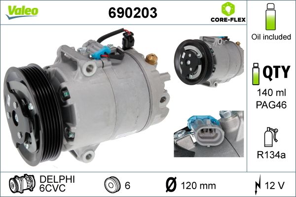 VALEO 690203 Compressor, air conditioning