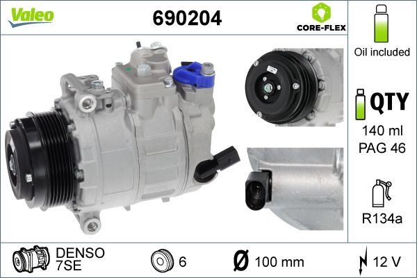 VALEO 690204 Compressor, air conditioning