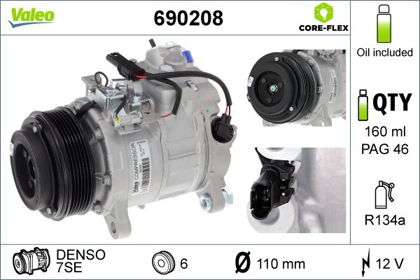 VALEO 690208 Compressor, air conditioning