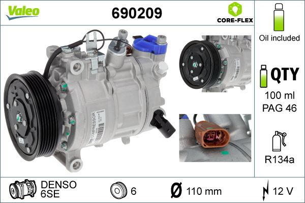VALEO 690209 Compressor, air conditioning