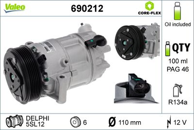 Compressor, air conditioning VALEO 690212