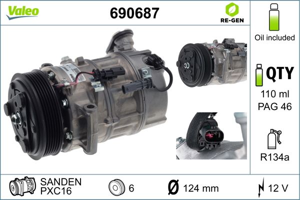 VALEO 690687 Compressor, air conditioning
