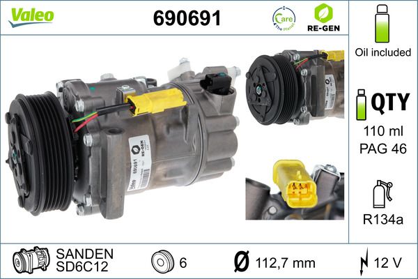 VALEO 690691 Compressor, air conditioning