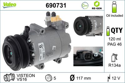 Compressor, air conditioning VALEO 690731