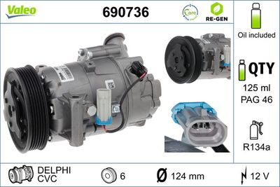 Compressor, air conditioning VALEO 690736