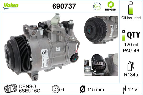 VALEO 690737 Compressor, air conditioning