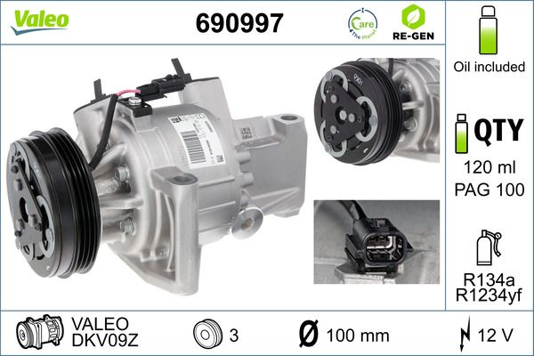 VALEO 690997 Compressor, air conditioning